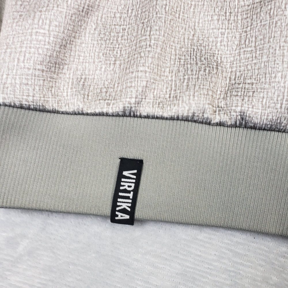 Virtika Silver Script Logo Snowboarding Ski Fleece Lined Crewneck Sweater Men L - Picture 2 of 12